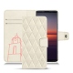 가죽 커버 Sony Xperia 5 II - Blanc escumo - Couture