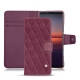 Housse cuir Sony Xperia 5 II - Prune vintage - Couture
