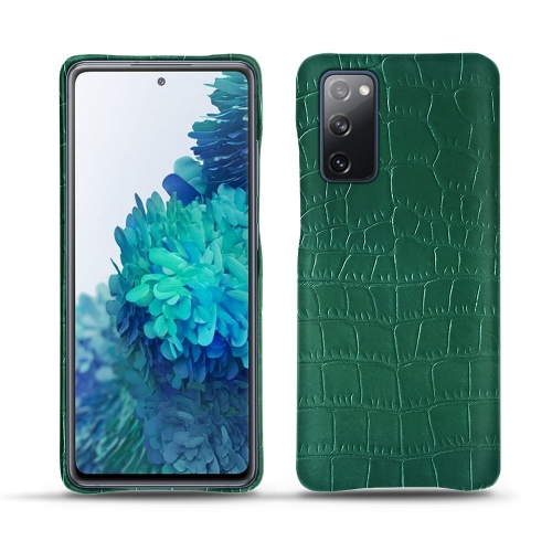 Coque arrière en cuir pour Samsung Galaxy S20 FECrocodile pino ( Pantone #173F35 ) 