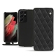 Samsung Galaxy S21 Ultra leather case - Noir - Couture ( Nappa - Black ) 