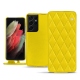 Custodia in pelle Samsung Galaxy S21 Ultra - Jaune fluo - Couture