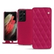 Samsung Galaxy S21 Ultra leather case - Rose fluo - Couture