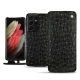 Custodia in pelle Samsung Galaxy S21 Ultra - Autruche nero