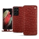Housse cuir Samsung Galaxy S21 Ultra - Autruche ciliegia