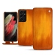 Samsung Galaxy S21 Ultra leather case - Orange Patine