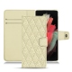 Samsung Galaxy S21 Ultra leather case - Ivoire - Couture ( Sleek P C12 - White ) 