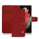 Housse cuir Samsung Galaxy S21 Ultra - Tomate - Couture ( Pantone 187C ) 