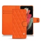 Samsung Galaxy S21 Ultra leather case - Orange fluo - Couture