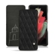 Housse cuir Samsung Galaxy S21 Ultra - Negre poudro - Couture