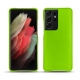 Samsung Galaxy S21 Ultra leather cover - Vert fluo