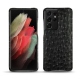 Samsung Galaxy S21 Ultra leather cover - Autruche nero