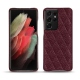 Lederschutzhülle Samsung Galaxy S21 Ultra - Lie de vin - Couture ( Pantone 5115C ) 