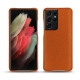 Samsung Galaxy S21 Ultra leather cover - Orange vibrant