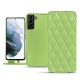 Housse cuir Samsung Galaxy S21+ - Vert olive - Couture ( Nappa - Pantone 578U ) 