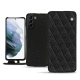 Housse cuir Samsung Galaxy S21+ - Ebène - Couture ( Sleek P C12 - Black ) 