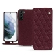 Samsung Galaxy S21+ leather case - Lie de vin - Couture ( Pantone 5115C ) 