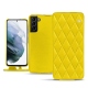 Housse cuir Samsung Galaxy S21+ - Jaune fluo - Couture