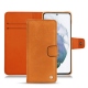 Lederschutzhülle Samsung Galaxy S21+ - Mandarine vintage ( Pantone 165C ) 