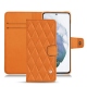 Capa em pele Samsung Galaxy S21+ - Orange - Couture ( Nappa - Pantone 1495U ) 