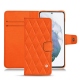 Samsung Galaxy S21+ leather case - Orange fluo - Couture