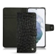 Samsung Galaxy S21+ leather case - Autruche nero