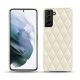 Coque cuir Samsung Galaxy S21+ - Blanc - Couture ( Bologna - White ) 