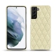 Samsung Galaxy S21+ leather cover - Ivoire - Couture ( Sleek P C12 - White ) 