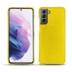 Samsung Galaxy S21 leather cover - Jaune fluo