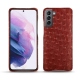 Funda de piel Samsung Galaxy S21 - Autruche ciliegia