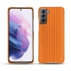 Samsung Galaxy S21 leather cover - Abaca arancio