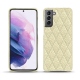 Lederschutzhülle Samsung Galaxy S21 - Ivoire - Couture ( Sleek P C12 - White ) 