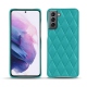 Samsung Galaxy S21 leather cover - Bleu fluo - Couture