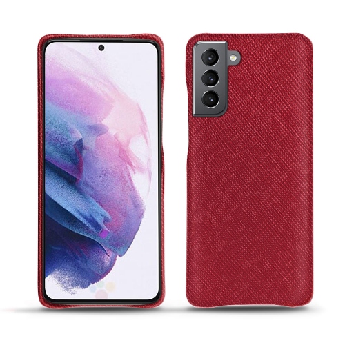 Premium leather shell for Samsung Galaxy S21Rouge passion ( Pantone #a6192e ) 