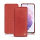 Samsung Galaxy S21 leather case - Cerise vintage ( Pantone 185C ) 