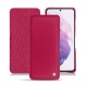 Samsung Galaxy S21 leather case - Rose fluo