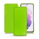 Samsung Galaxy S21 leather case - Vert fluo