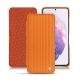 Samsung Galaxy S21 leather case - Abaca arancio