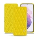 Custodia in pelle Samsung Galaxy S21 - Jaune fluo - Couture