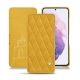 Lederschutzhülle Samsung Galaxy S21 - Jaune soulèu - Couture