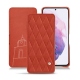 Housse cuir Samsung Galaxy S21 - Arange clouquié - Couture