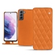 Samsung Galaxy S21 leather case - Orange - Couture ( Nappa - Pantone 1495U ) 