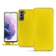 Samsung Galaxy S21 leather case - Jaune fluo