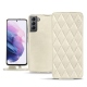 Housse cuir Samsung Galaxy S21 - Blanc escumo - Couture