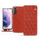 Samsung Galaxy S21 leather case - Arange clouquié - Couture