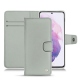 Samsung Galaxy S21 leather case - Gris ( Nappa - Pantone W428C ) 