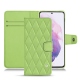 Samsung Galaxy S21 leather case - Vert olive - Couture ( Nappa - Pantone 578U ) 