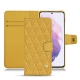 Housse cuir Samsung Galaxy S21 - Mimosa - Couture ( Pantone 141C ) 