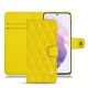 Housse cuir Samsung Galaxy S21 - Jaune fluo - Couture