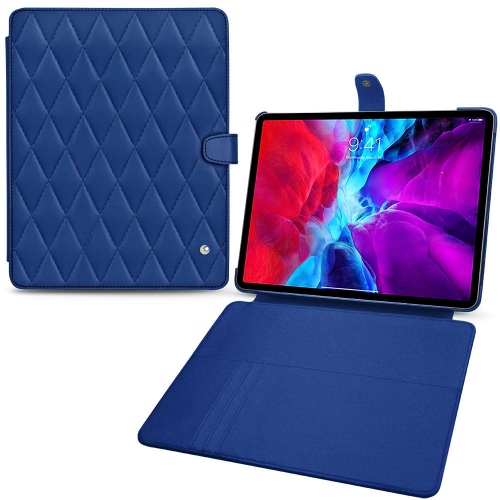 Hochwertige Hüllen für Apple iPad Pro 12.9''Bleu océan - Couture ( Nappa - Pantone #15458a) 