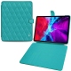 Apple iPad Pro 12.9" (2020) leather case - Bleu fluo - Couture